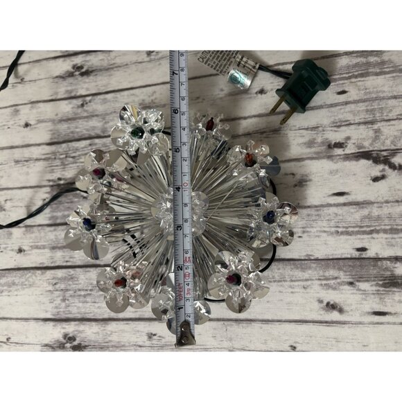 PAIR Christmas Wall Hanging Tree Toppers Snowflake Decor Multicolored Lights 6” - Picture 12 of 15